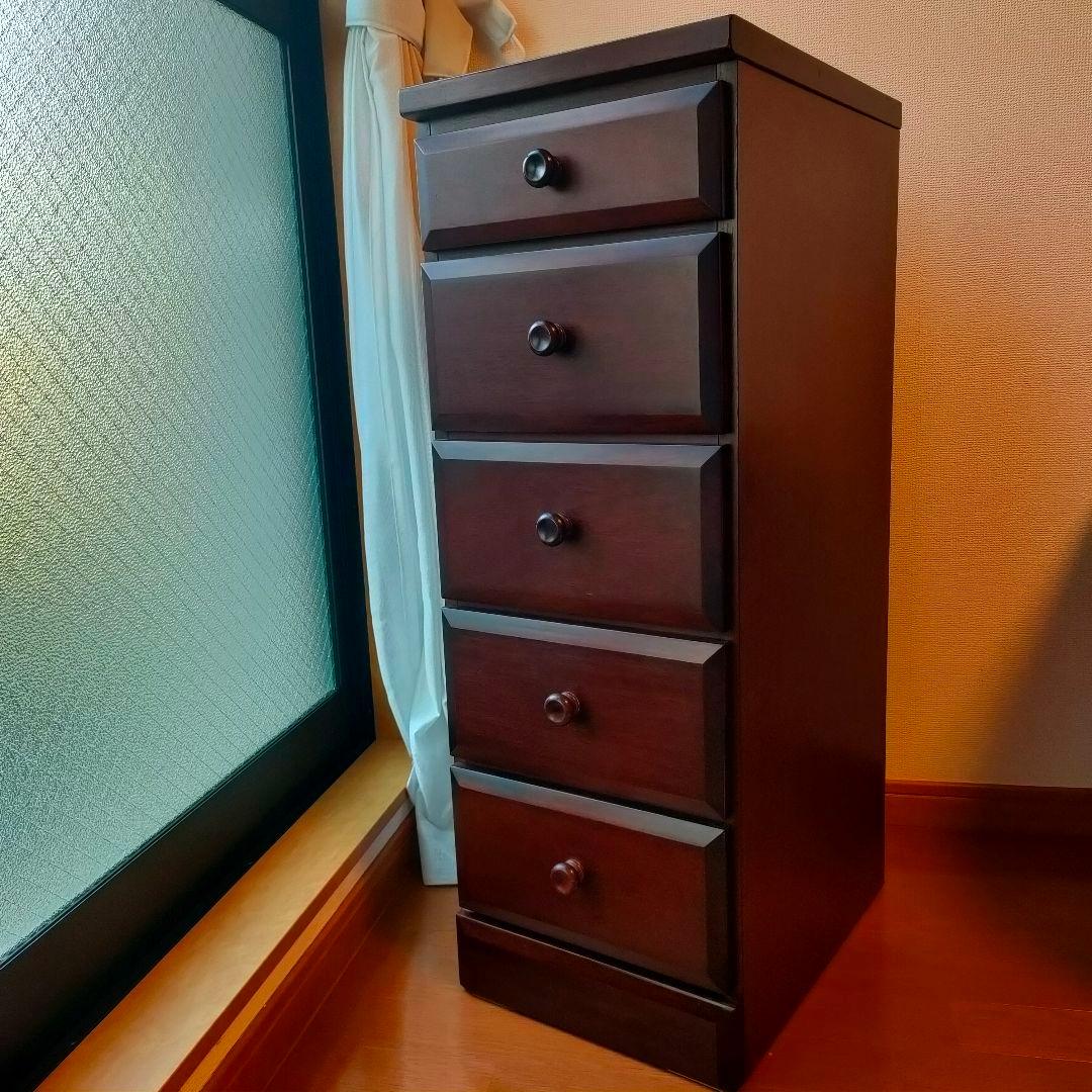 5段チェスト　日本民芸　高級感 幅31奥行き42高さ86センチ　レトロ　昭和