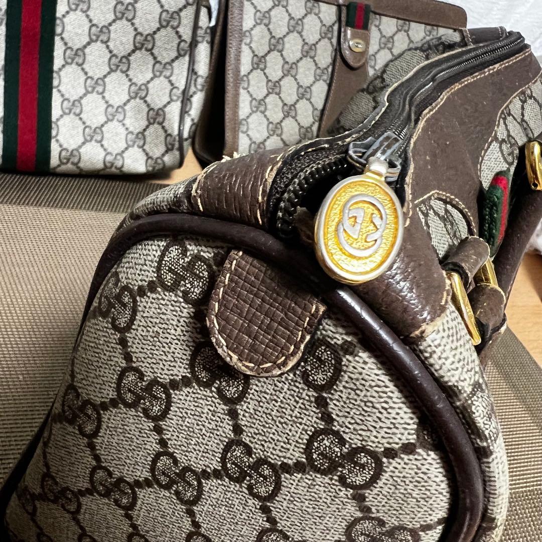 オールドグッチ　Gucci ヴィンテージ　GG ボストンバッグ　ハンドバック
