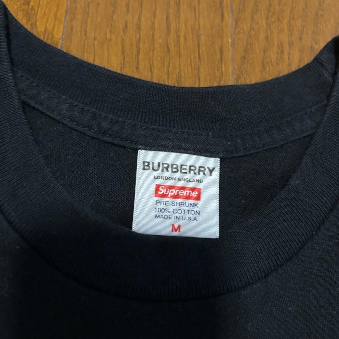 引*読様 Supreme Burberry Box Logo Tee Black