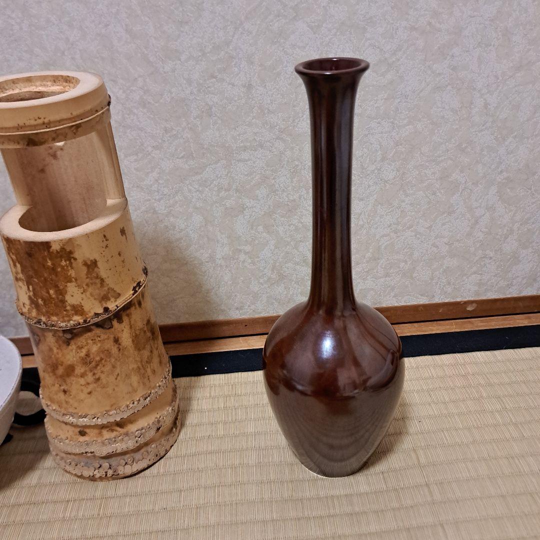 さくまる　一重切花入、唐銅花入、楽茶碗×2 菓子器×2 茶碗×2