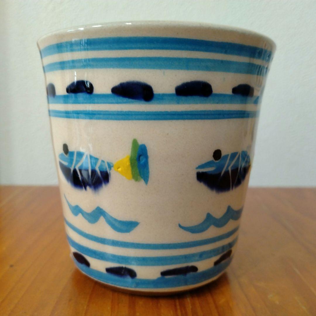 南島焼　奈美ロリマーさん作品　カップ2客組　高さ約8cm 　直径約8cm