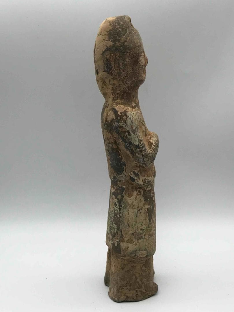 唐時代　加彩　武士陶俑　彩絵陶俑　極上品　旧家旧蔵　唐物　時代物(D-66