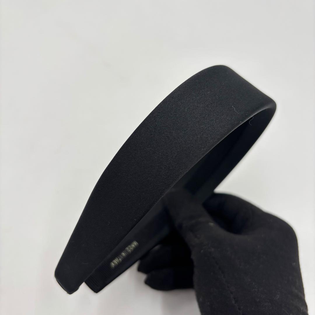 極美品フェラガモ ヴァラリボン サテン ラインストーン カチューシャ ブラック