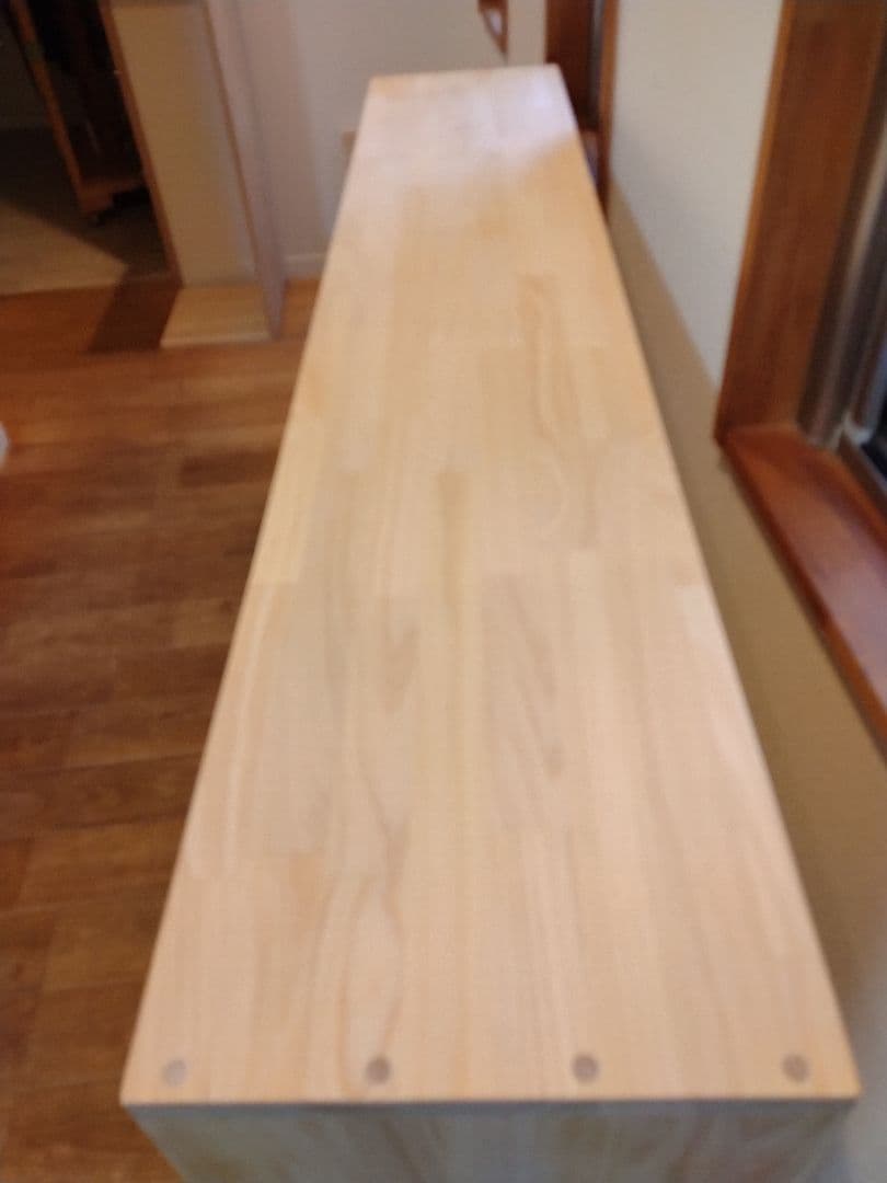 木材　ハンドメイド　コの字　サイドテーブル　机　カウンター　プランター棚シェルフ