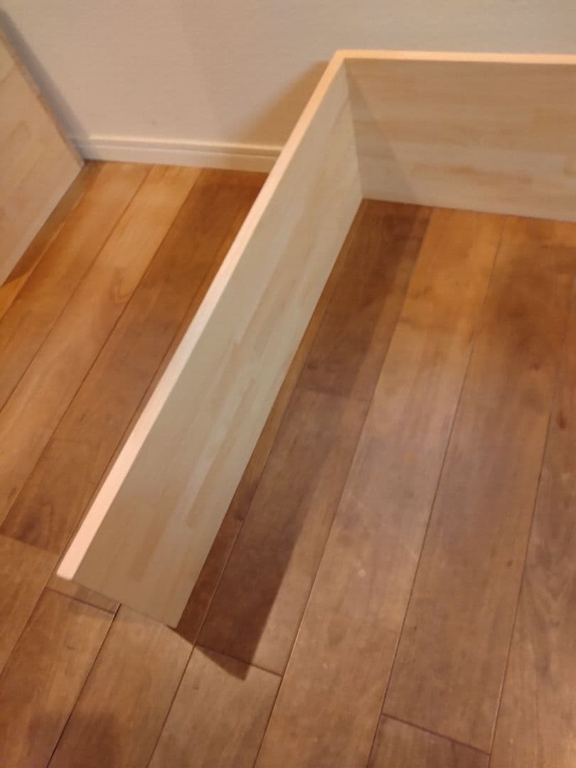 木材　ハンドメイド　コの字　サイドテーブル　机　カウンター　プランター棚シェルフ