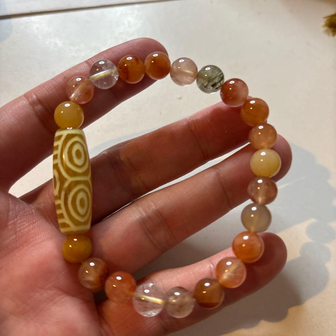 めちゃくちゃ綺麗！黄龍眼天珠！ミックスルチル！ズドドーンとくる！