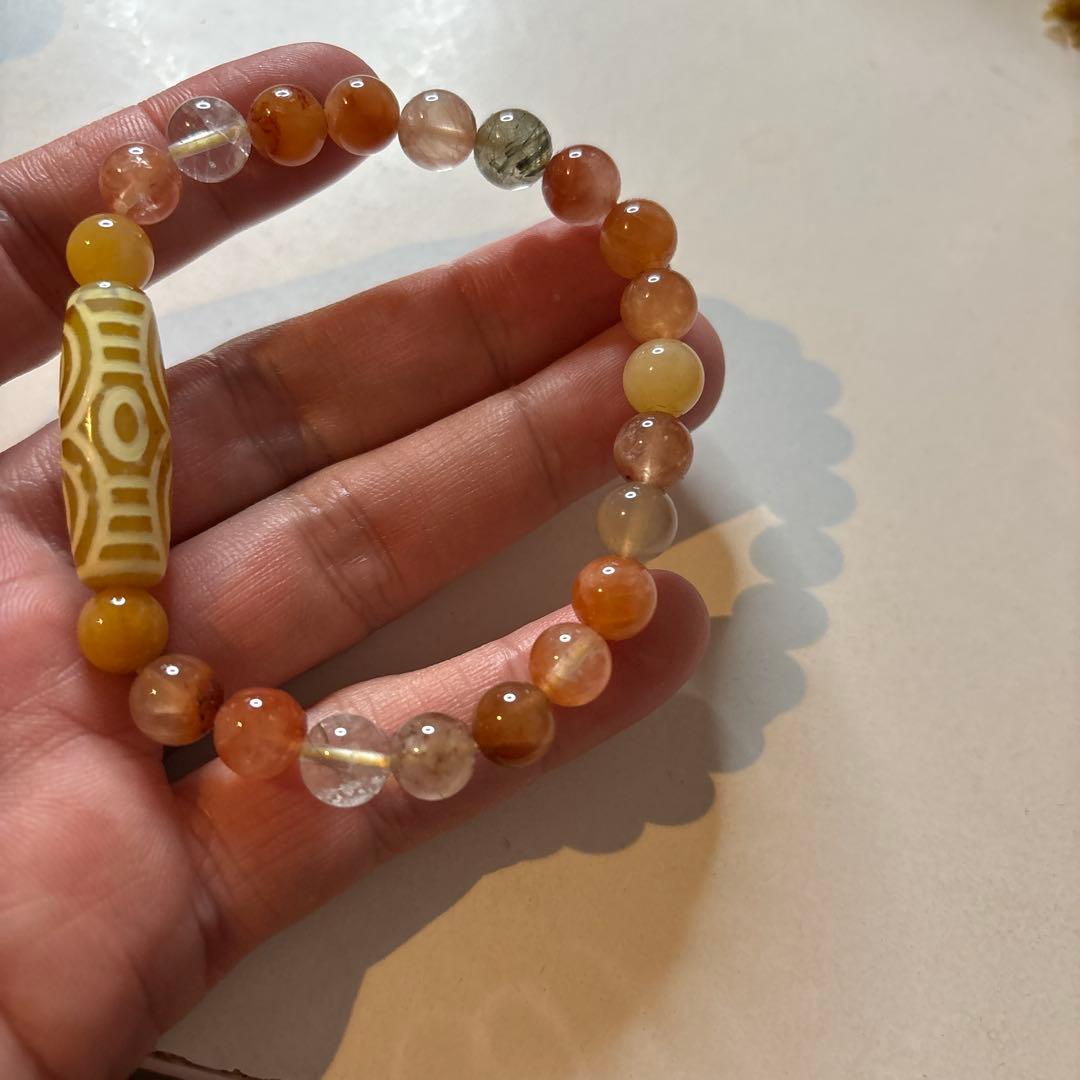 めちゃくちゃ綺麗！黄龍眼天珠！ミックスルチル！ズドドーンとくる！