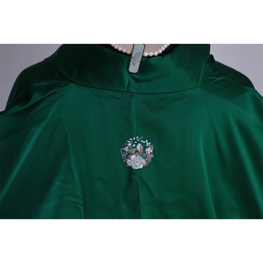 艶VINTAGE■緑白■振袖6点セット163cm帯黒新品フルセット成人式TM08