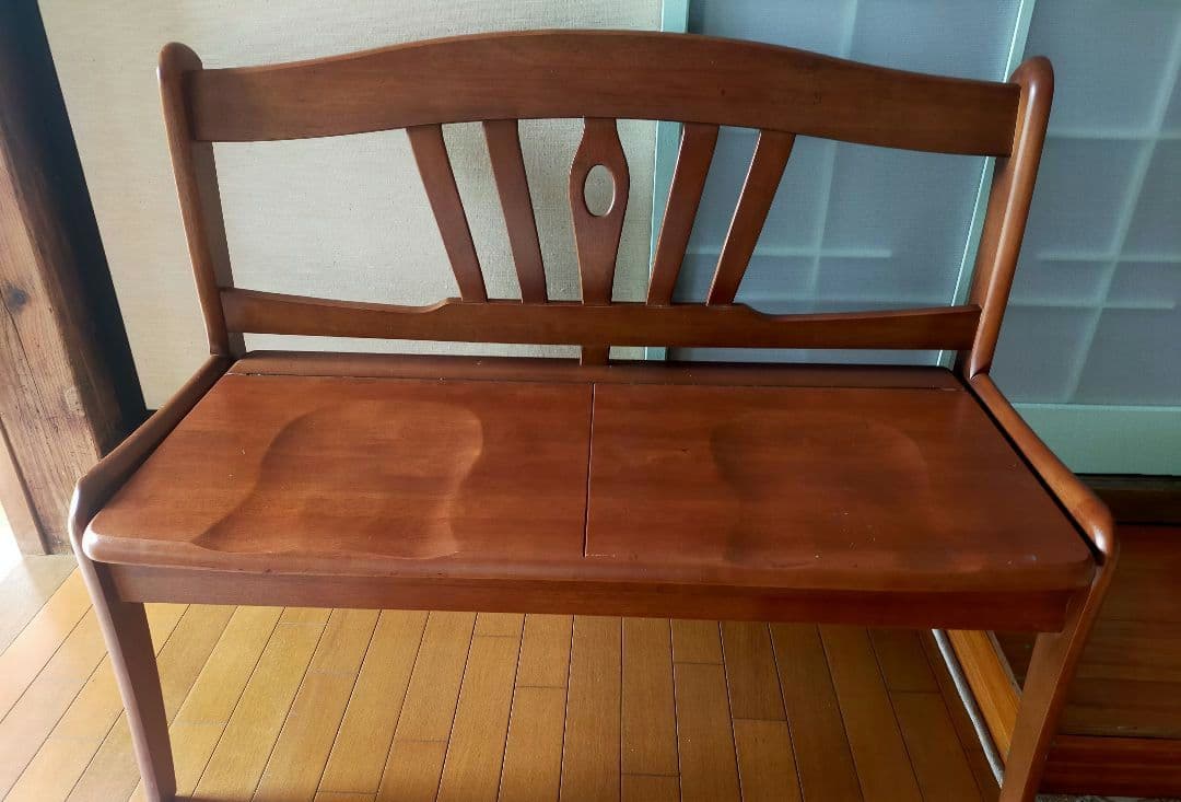 木製二人掛けベンチ ブラウン