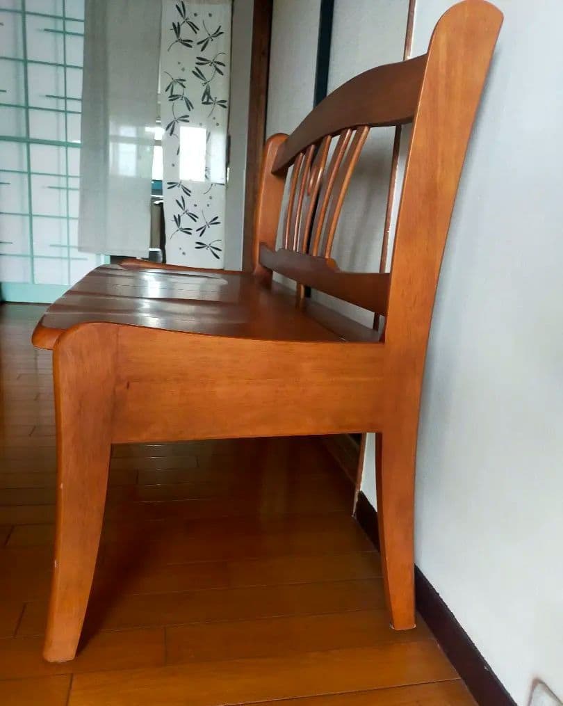 木製二人掛けベンチ ブラウン