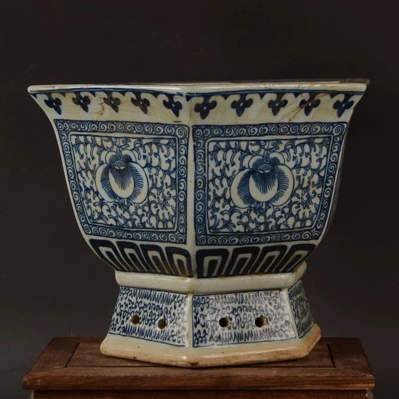 青陶鉢 六方鉢 盆栽鉢 植木鉢 小品盆栽鉢 大品盆栽鉢