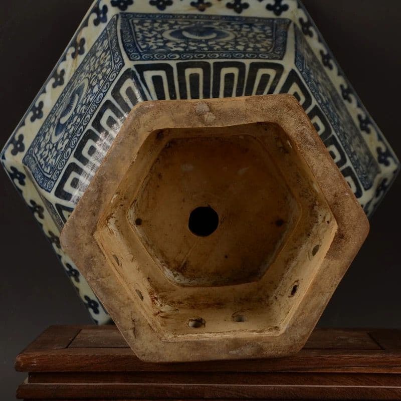 青陶鉢 六方鉢 盆栽鉢 植木鉢 小品盆栽鉢 大品盆栽鉢