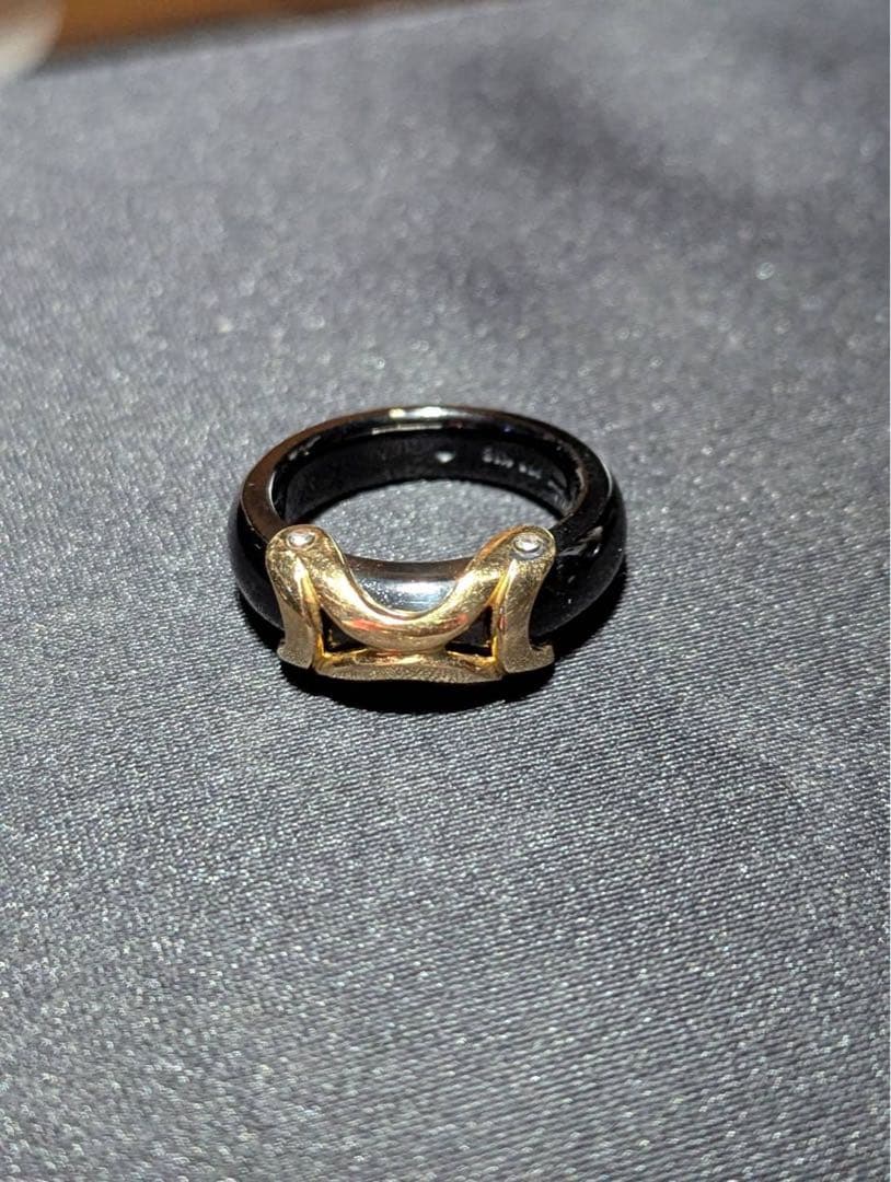 PUERUTA DEL SOL K18 ブラックチタン コーティング リング