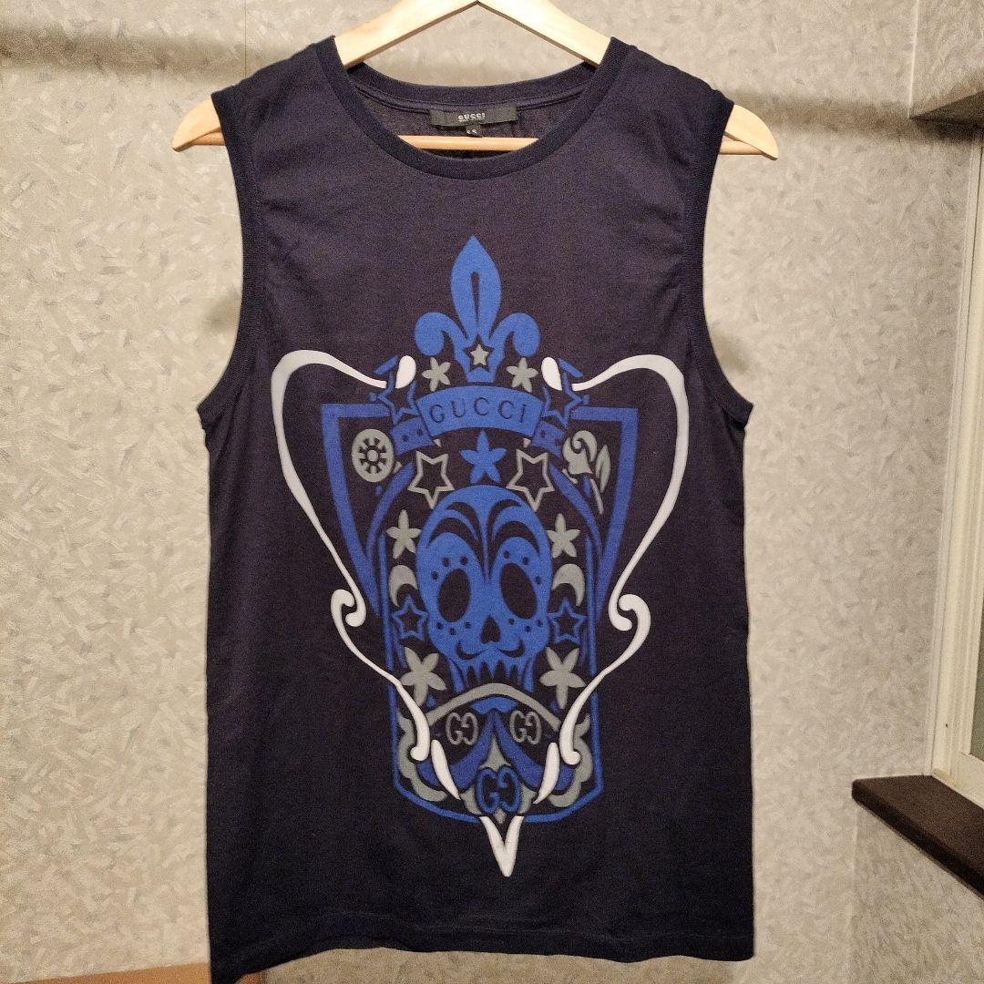 GUCCI ネイビー スカル タンクトップ S