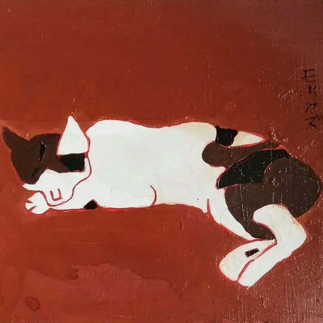 熊谷守一　仔猫　油彩画　肉筆保証　肉筆サイン　模写　F3サイズ　額装済み