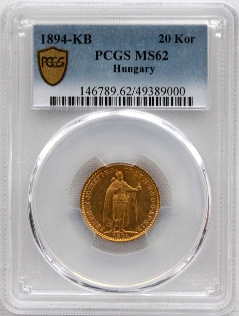 1894年 ハンガリー フランツ・ヨーゼフ 20コロナ金貨 PCGS MS62