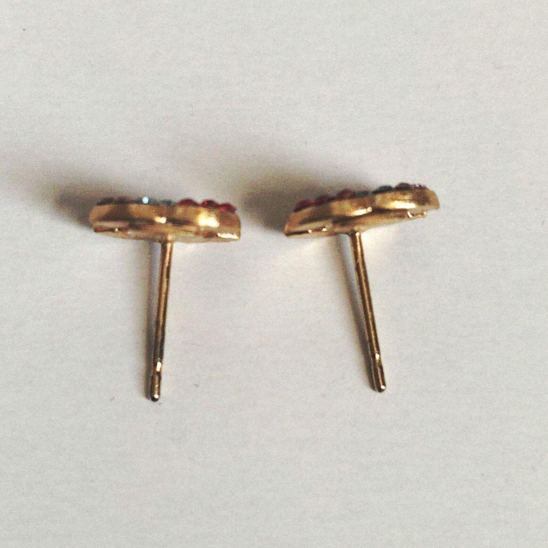 CHANEL ピアス CCロゴ ラインストーン マルチカラー ゴールド