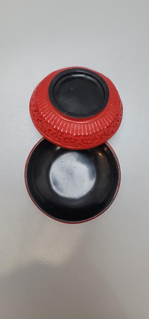 茶道具 唐物 堆朱 刻花紋 香合