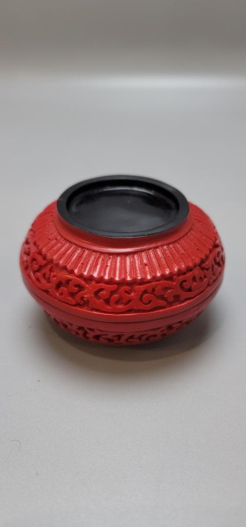 茶道具 唐物 堆朱 刻花紋 香合