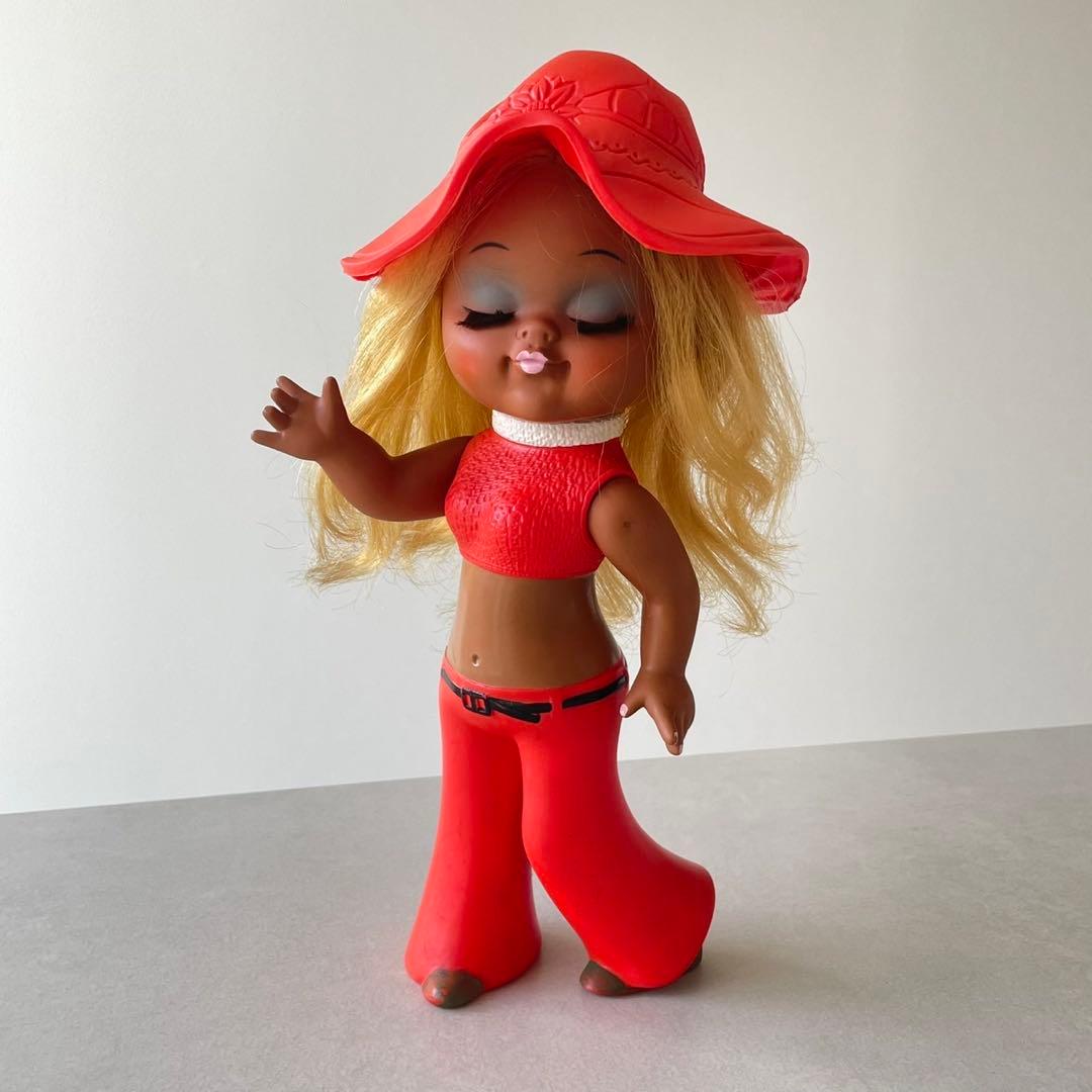 昭和レトロ ソフビ 人形 70年代ファッション 女の子