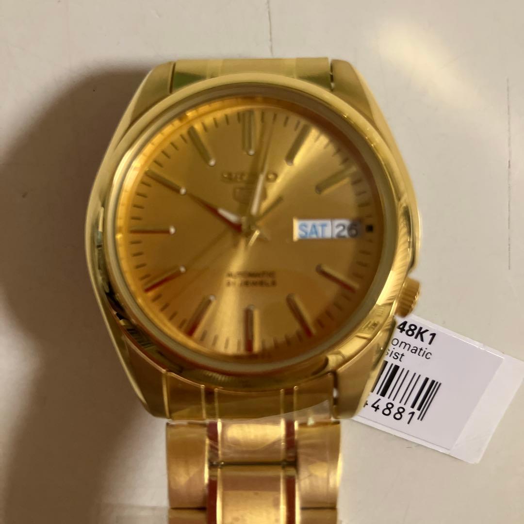 新品未使用　セイコー5 SNKL48K ゴールド　裏スケルトン