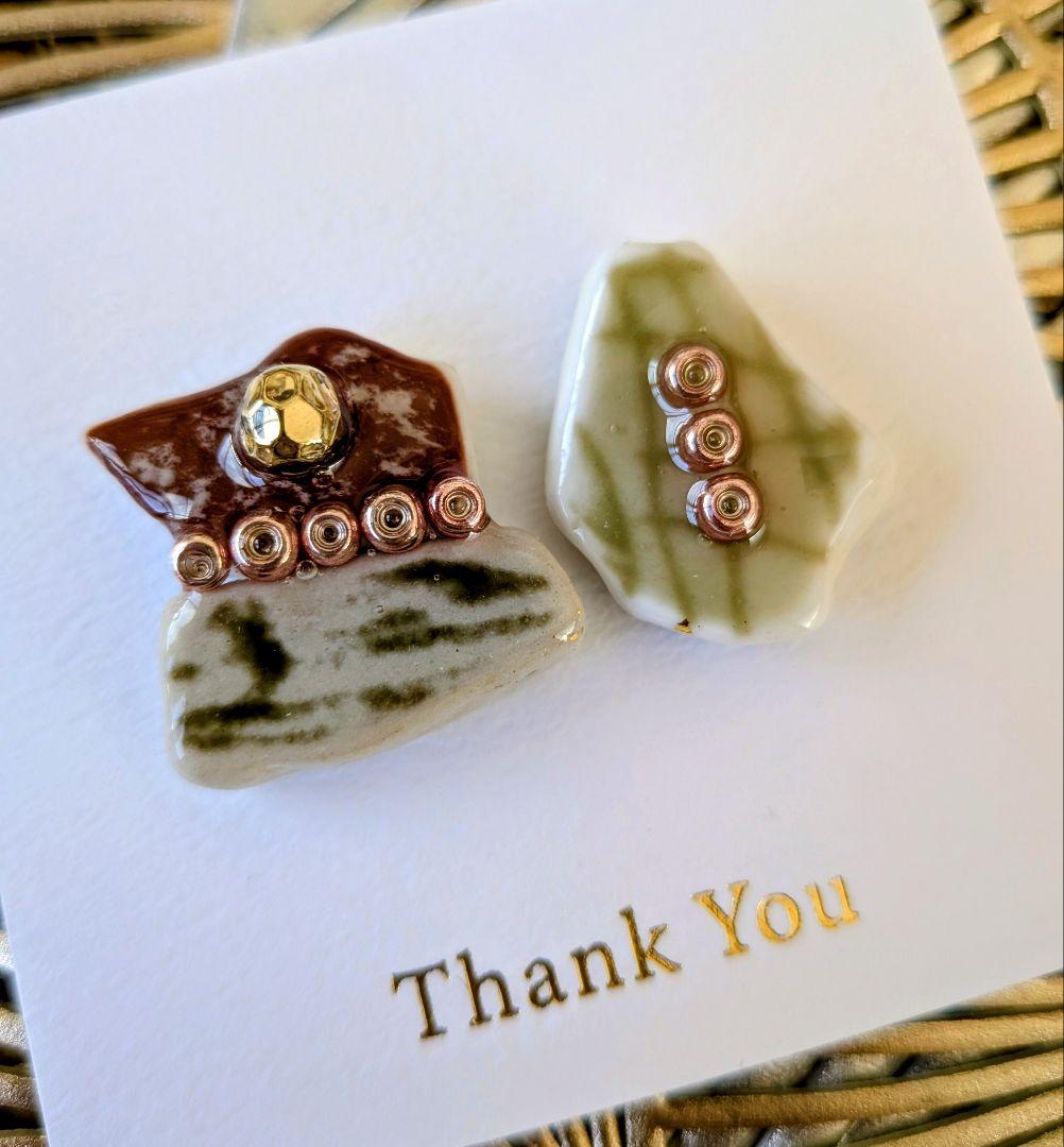 はたはたページ②シー陶器イヤリング1点物♡