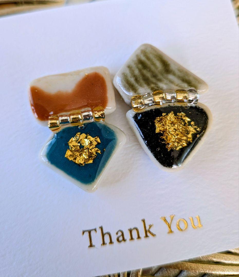 はたはたページ②シー陶器イヤリング1点物♡