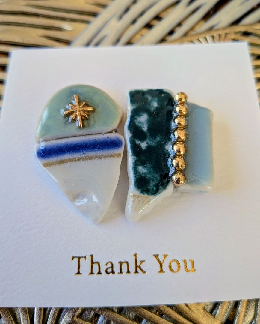 はたはたページ②シー陶器イヤリング1点物♡
