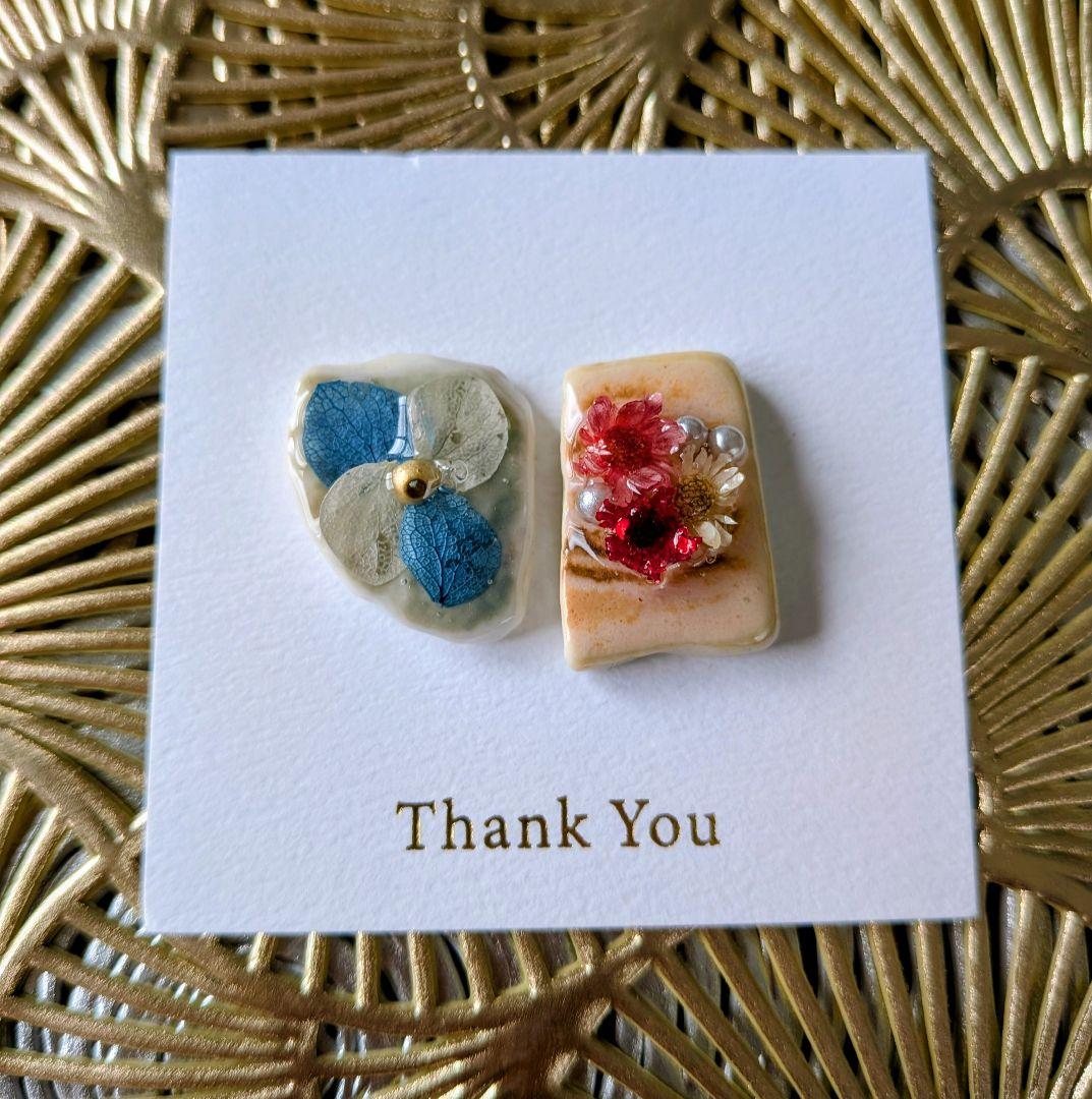 はたはたページ②シー陶器イヤリング1点物♡