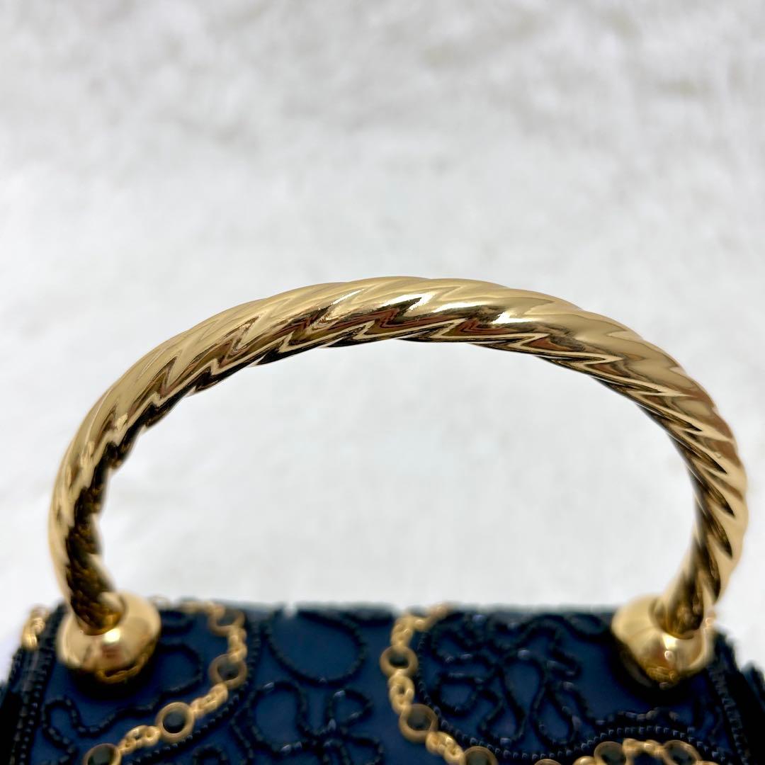 極美品✨ LUMY はしもと ビーズ ハンド ショルダーバッグ 2way