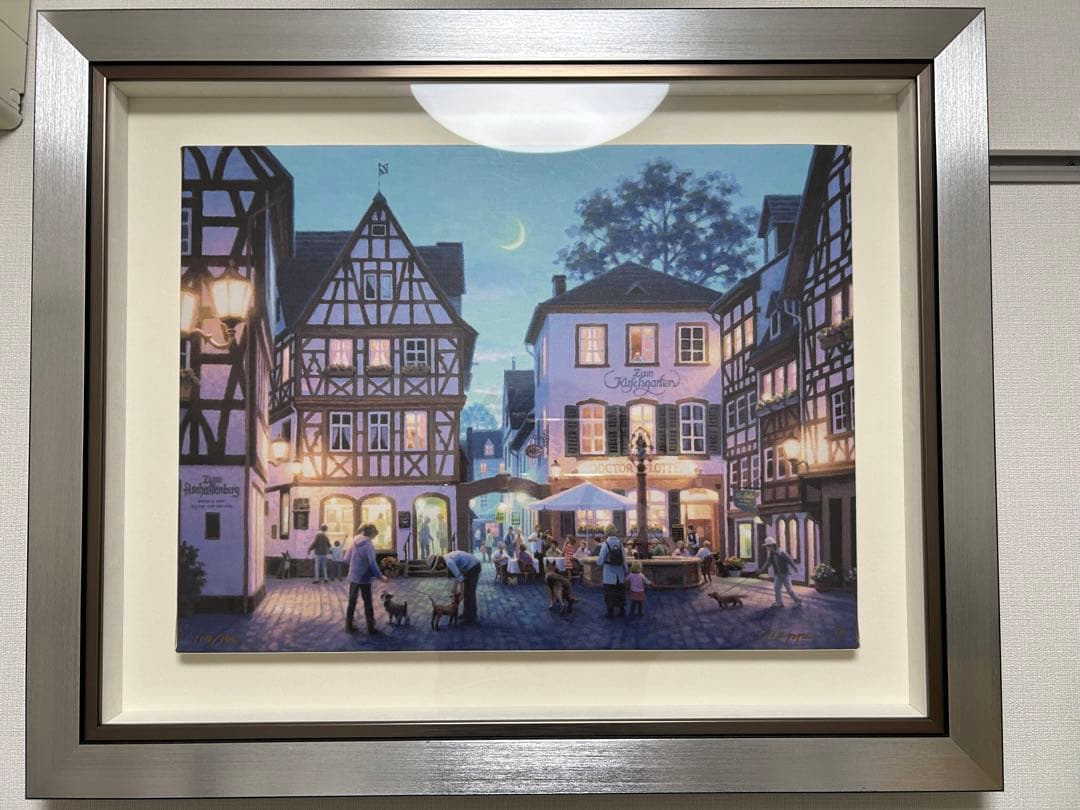 笹倉鉄平　散歩の時間に　ジクレー　直筆サイン右下　裏面も綺麗