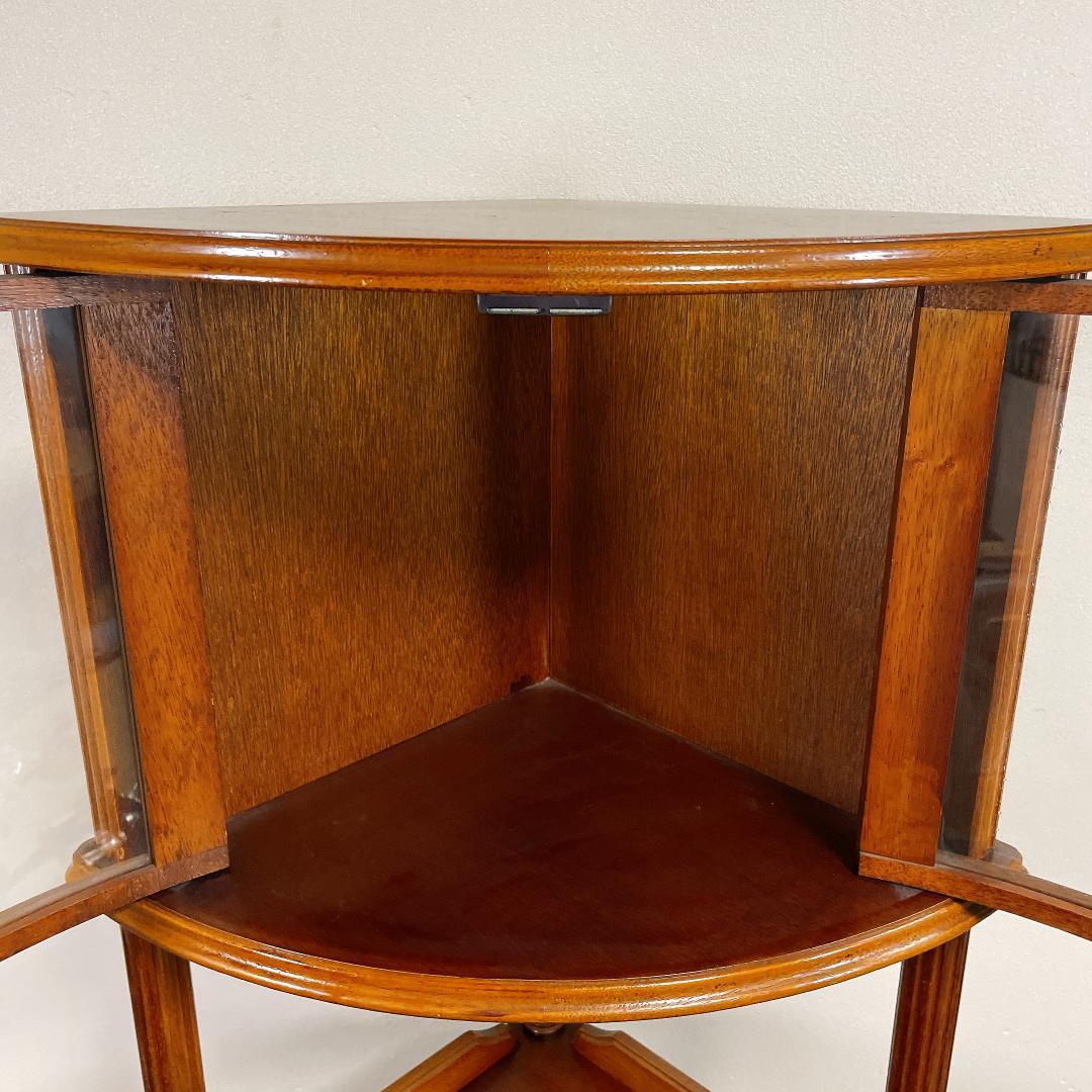 日本製　アヤノクラフト　綾野製作所 ブラウン 木製 コーナーキャビネット