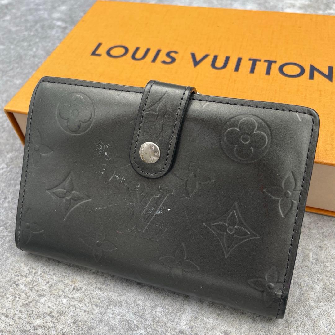 【微美品】ルイヴィトン　折り財布　ヴェルニ　グレー　がま口　新型