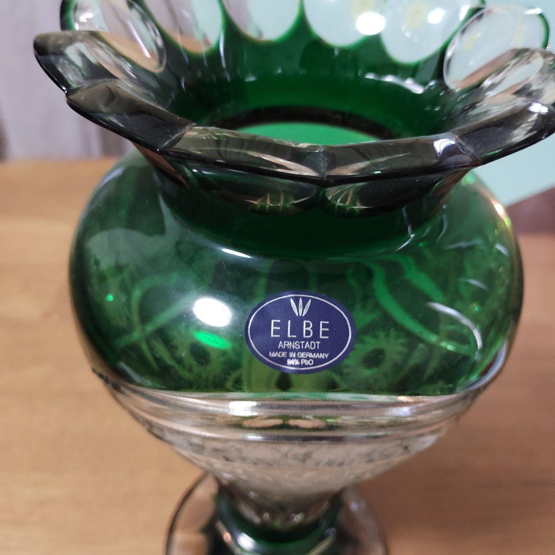 【未使用に近い】ELBE Crystal (エルベクリスタル)花瓶フラワーベース