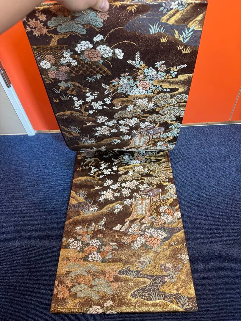 1922 袋帯 古代彫金紋  西陣織   金糸　高級上質上品　約440cm未使用