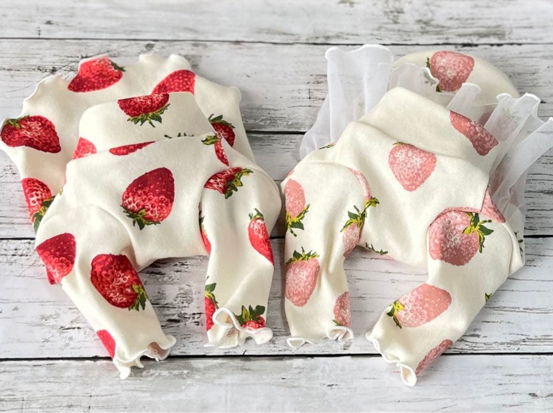 【オーダー】おおきな苺のハイネックロンT犬服