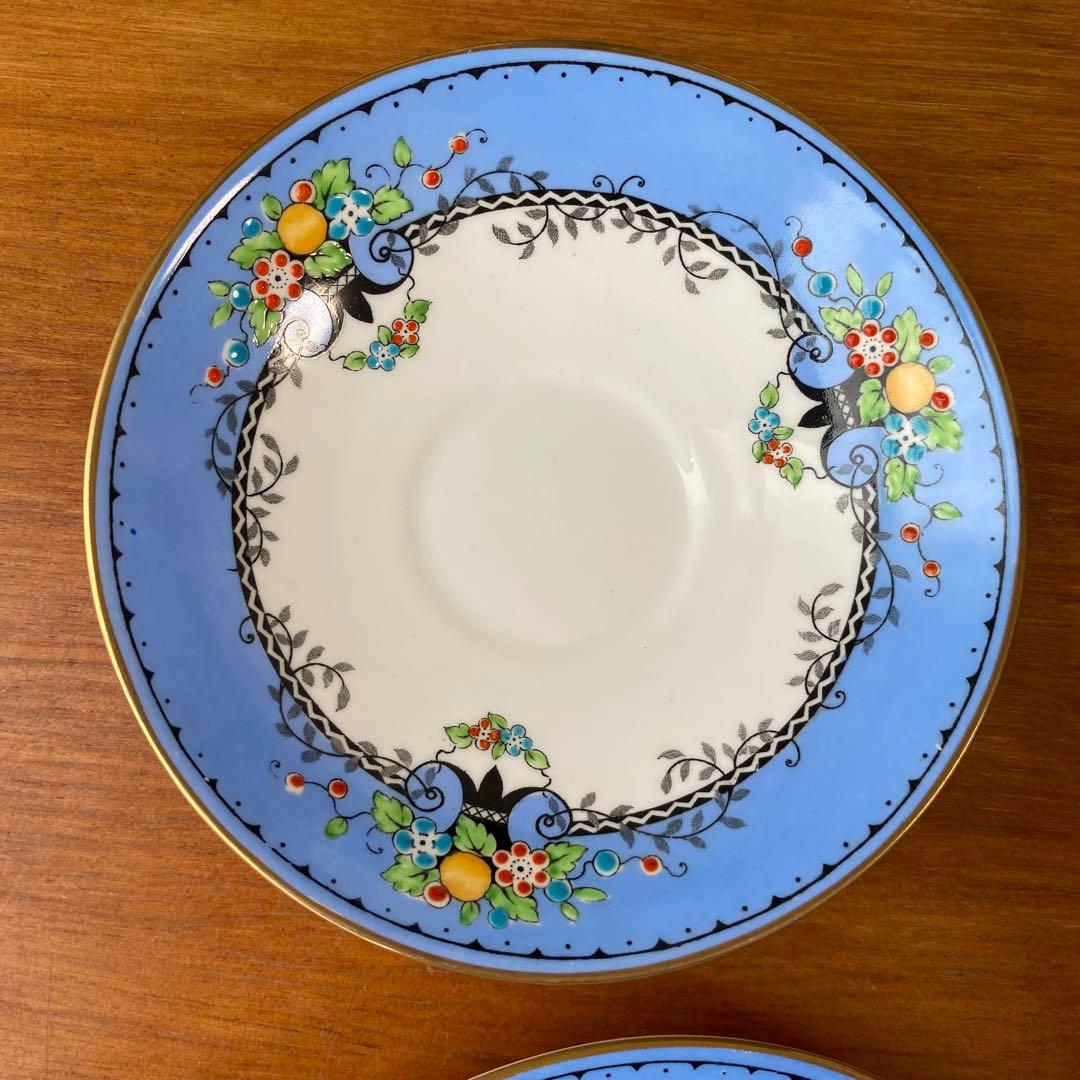 クラウンスタッフォードシャー カップ　ソーサー　プレート　エナメルが可愛いトリオ