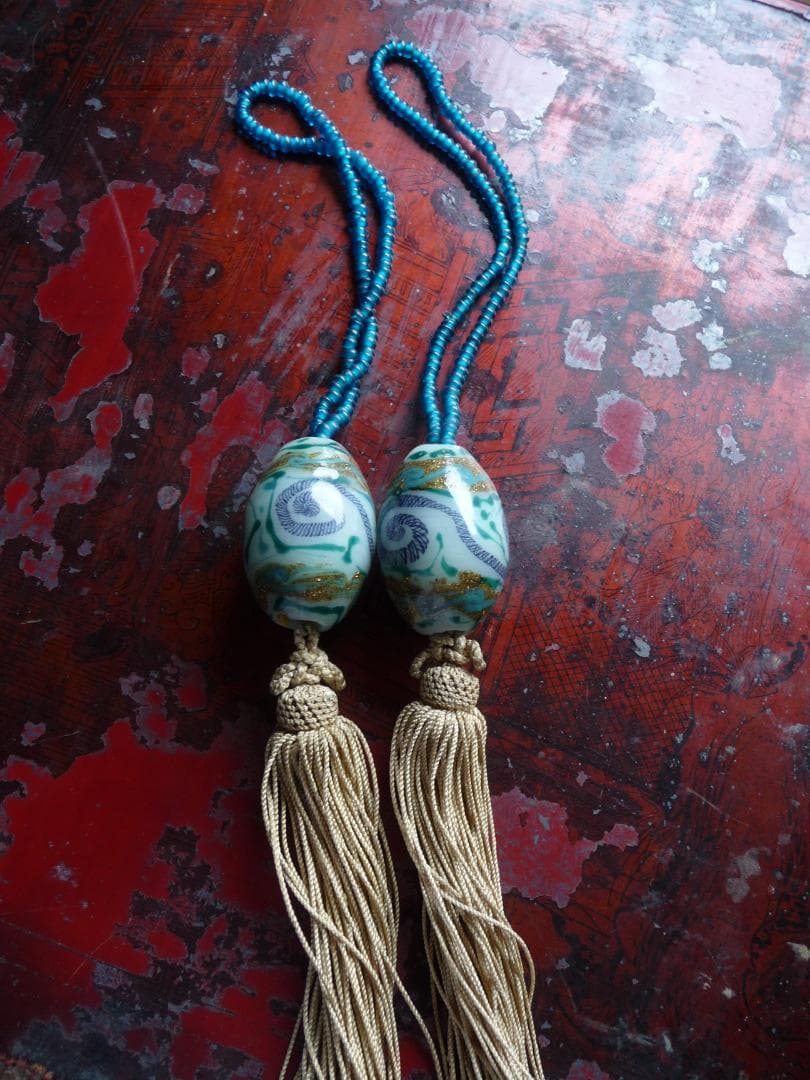 江戸ガラス　風鎮　大玉　伝統文様