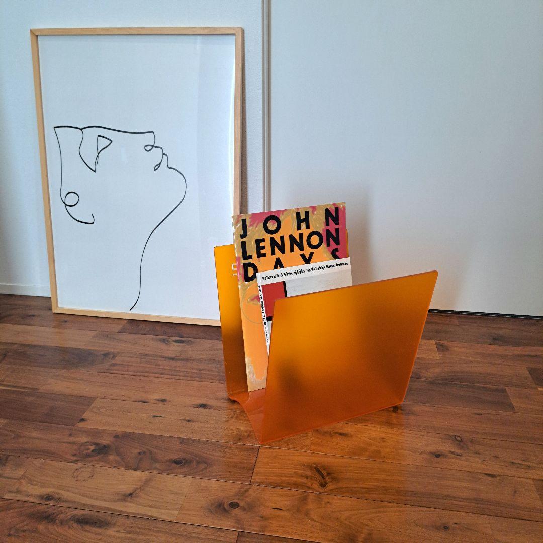 ヴィンテージ　マガジンラック　スペースエイジ アクリル　マガジンラック オレンジ