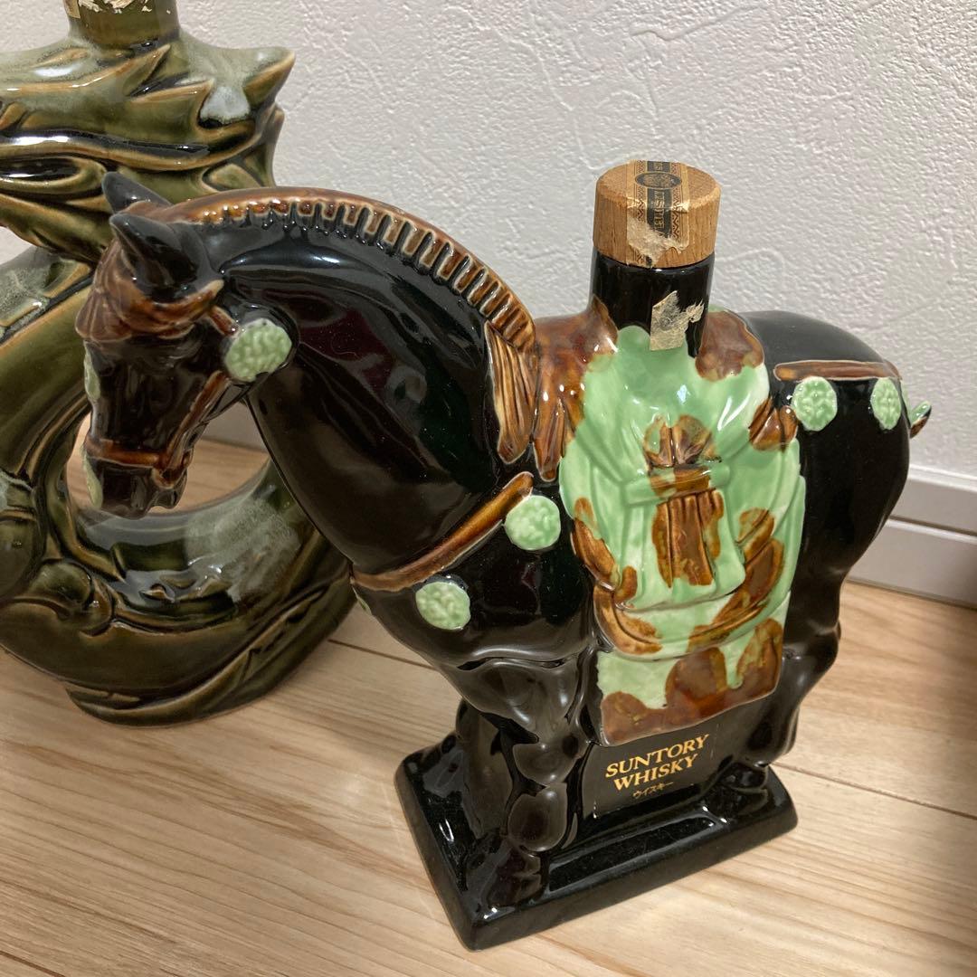 空き瓶　ウイスキー サントリー オールド 干支ボトル 陶器 開栓済　3個　シート