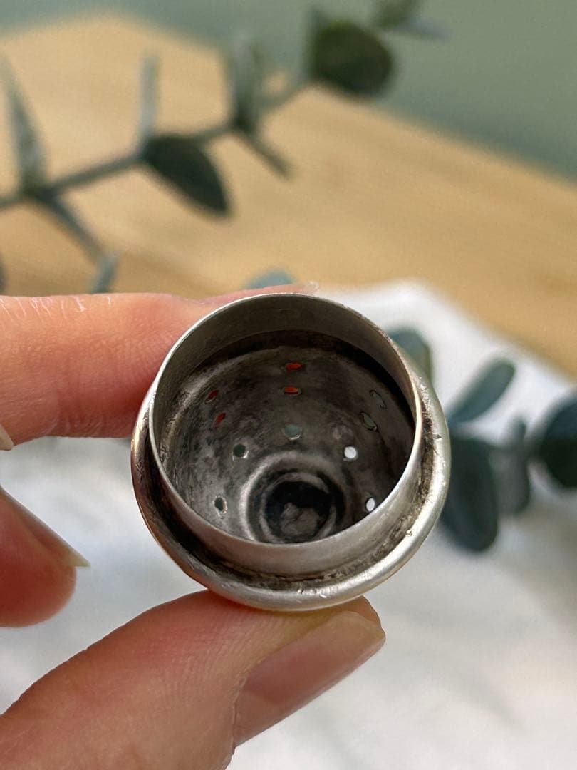 イギリス製アンティーク　純銀調味料入れ　ジョージアン