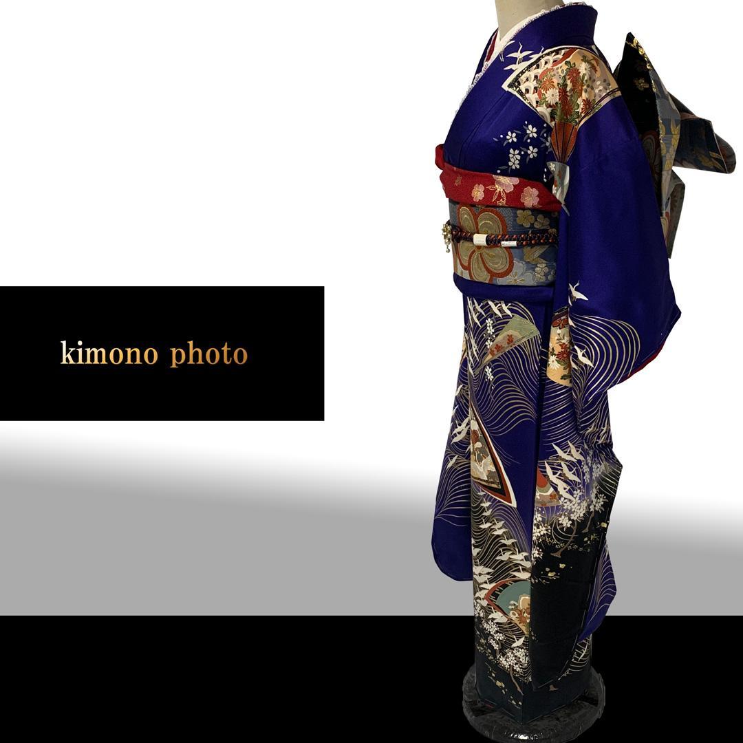 【未使用】正絹【極上逸品】振袖6点フルセット【金彩手描き 友禅染め】トールサイズ