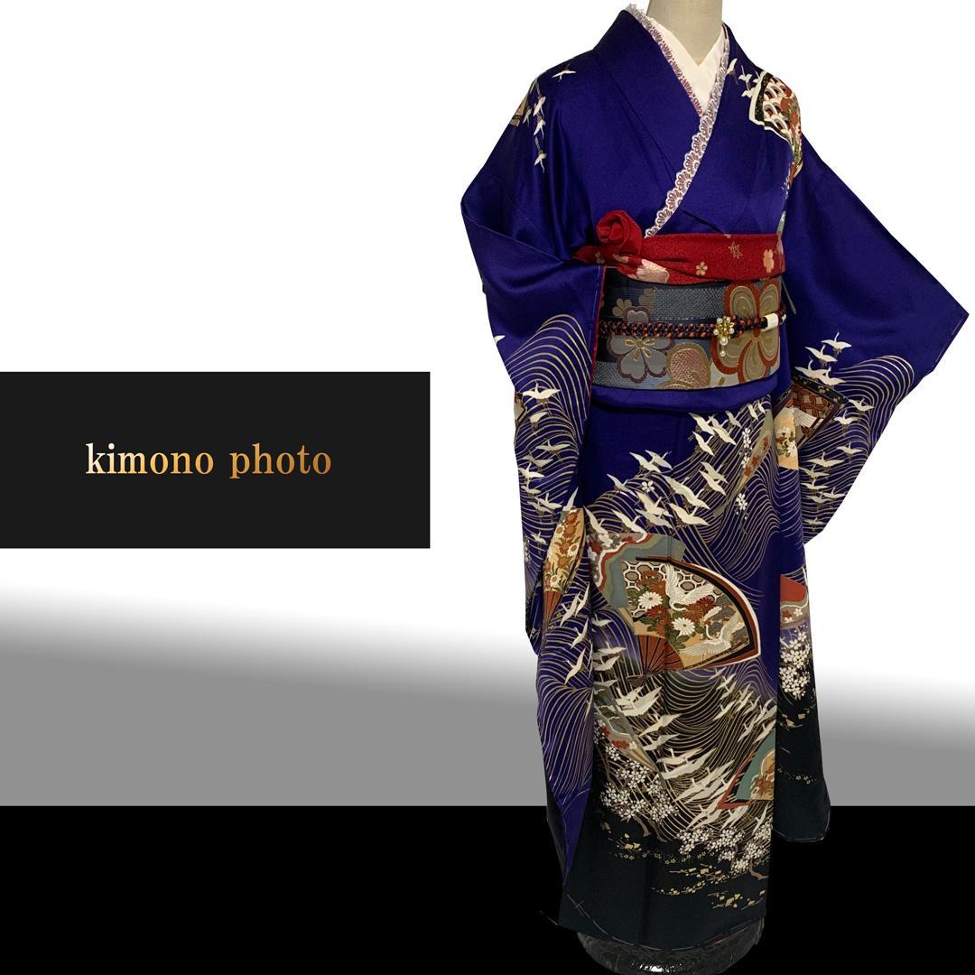 【未使用】正絹【極上逸品】振袖6点フルセット【金彩手描き 友禅染め】トールサイズ