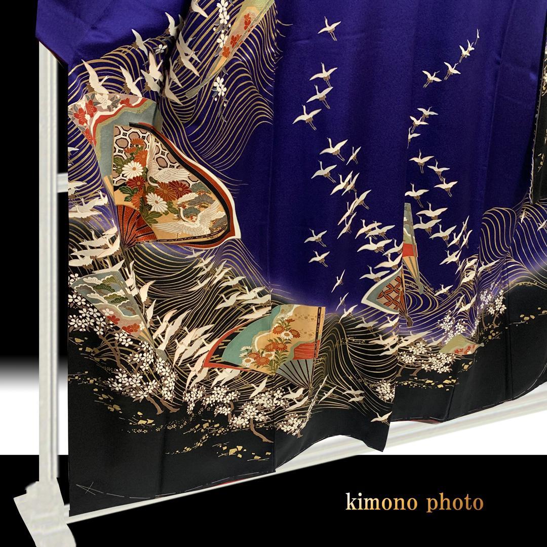 【未使用】正絹【極上逸品】振袖6点フルセット【金彩手描き 友禅染め】トールサイズ