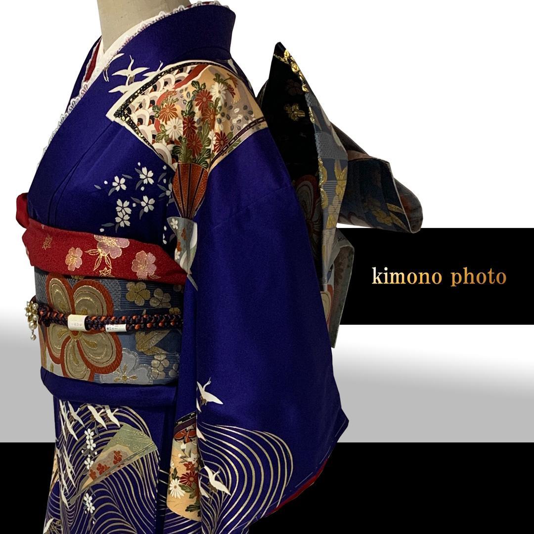 【未使用】正絹【極上逸品】振袖6点フルセット【金彩手描き 友禅染め】トールサイズ