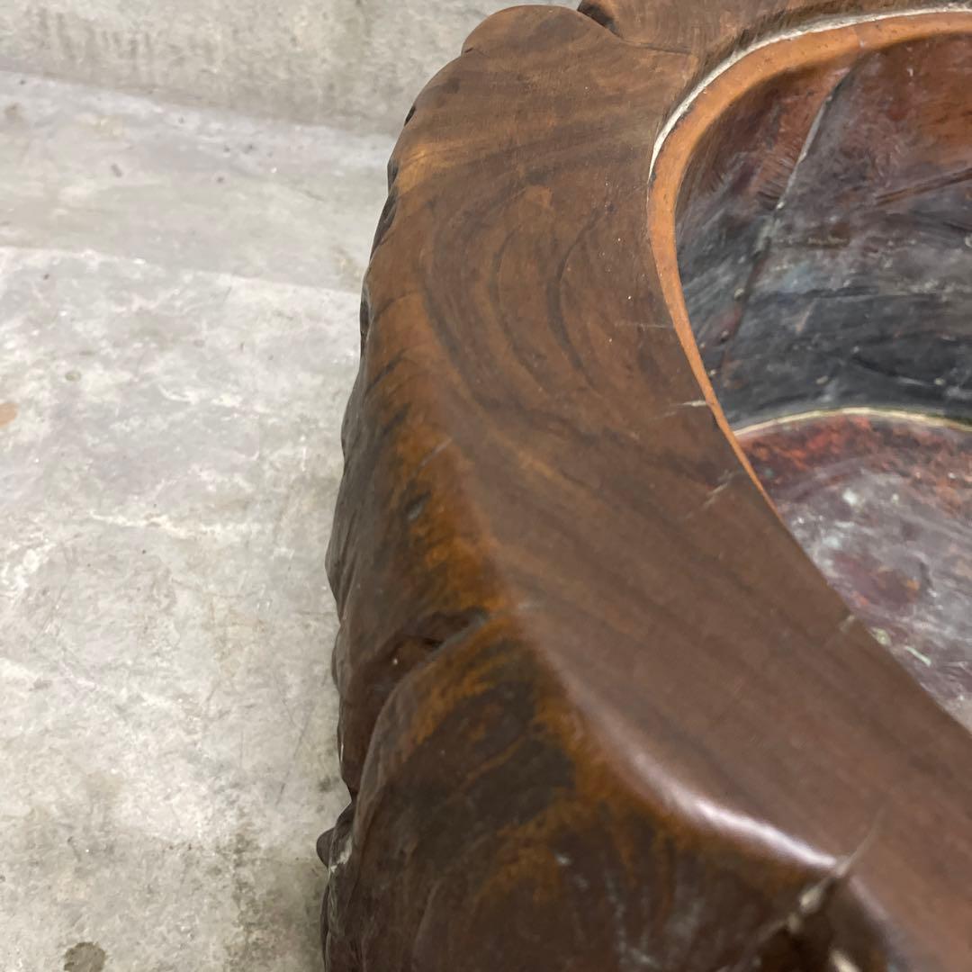 木株 掘り込み火鉢 一点物 時代火鉢　関東火鉢　ゴトク付き