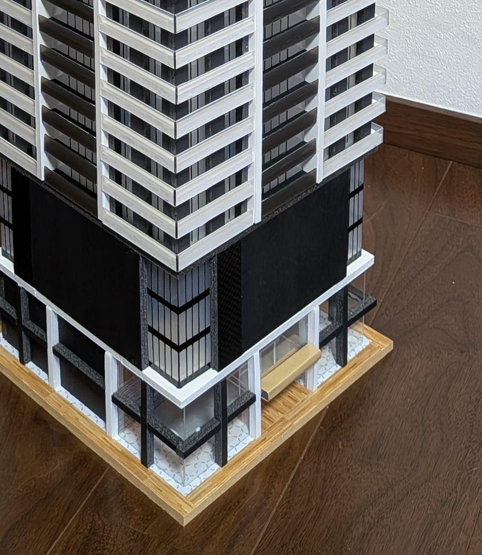 Nゲージ　自作ストラクチャー　超高層タワーマンション　タワマン　ジオラマ