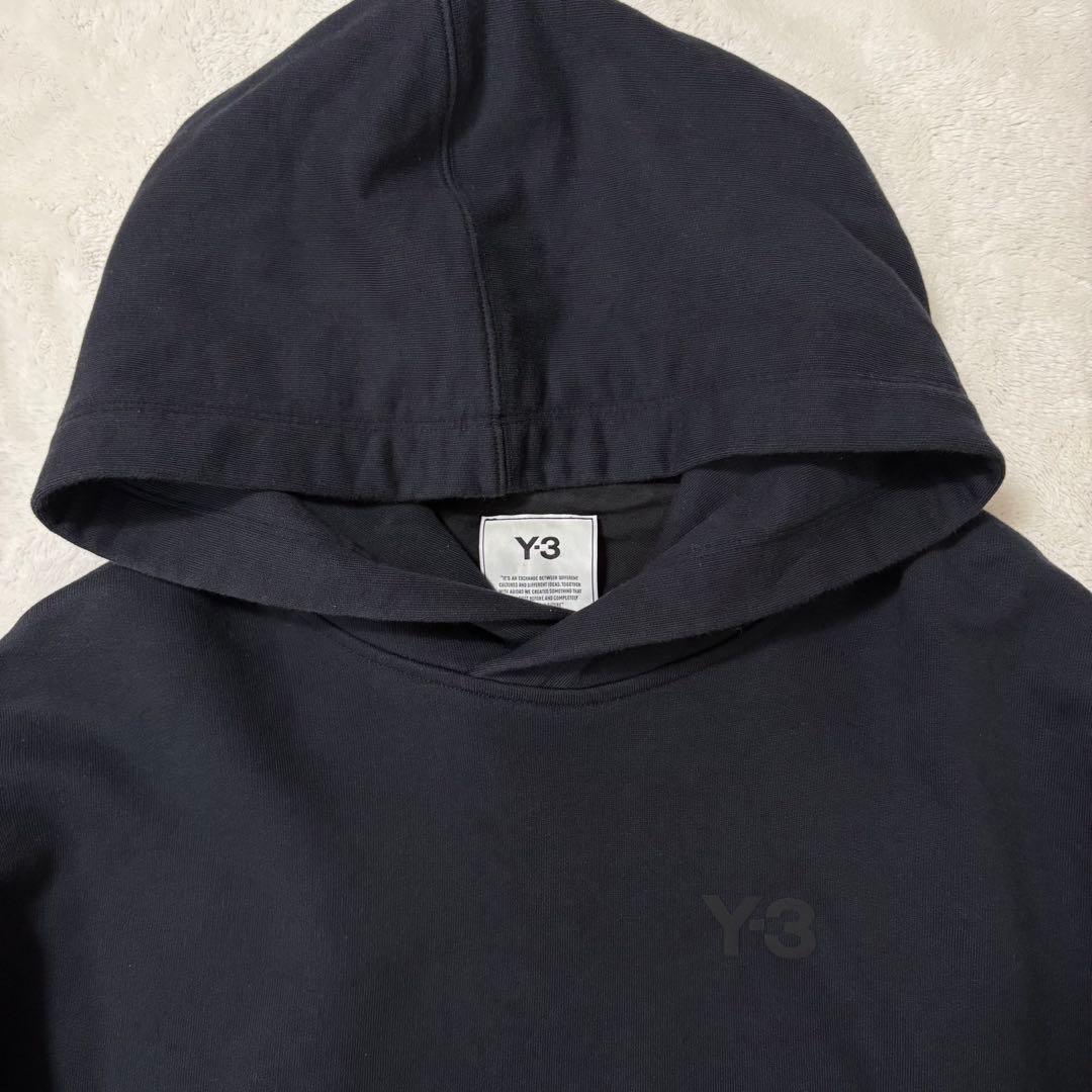 Y-3 ロゴ フーディ パーカー ブラック サイズ50 ワイドシルエット　短丈
