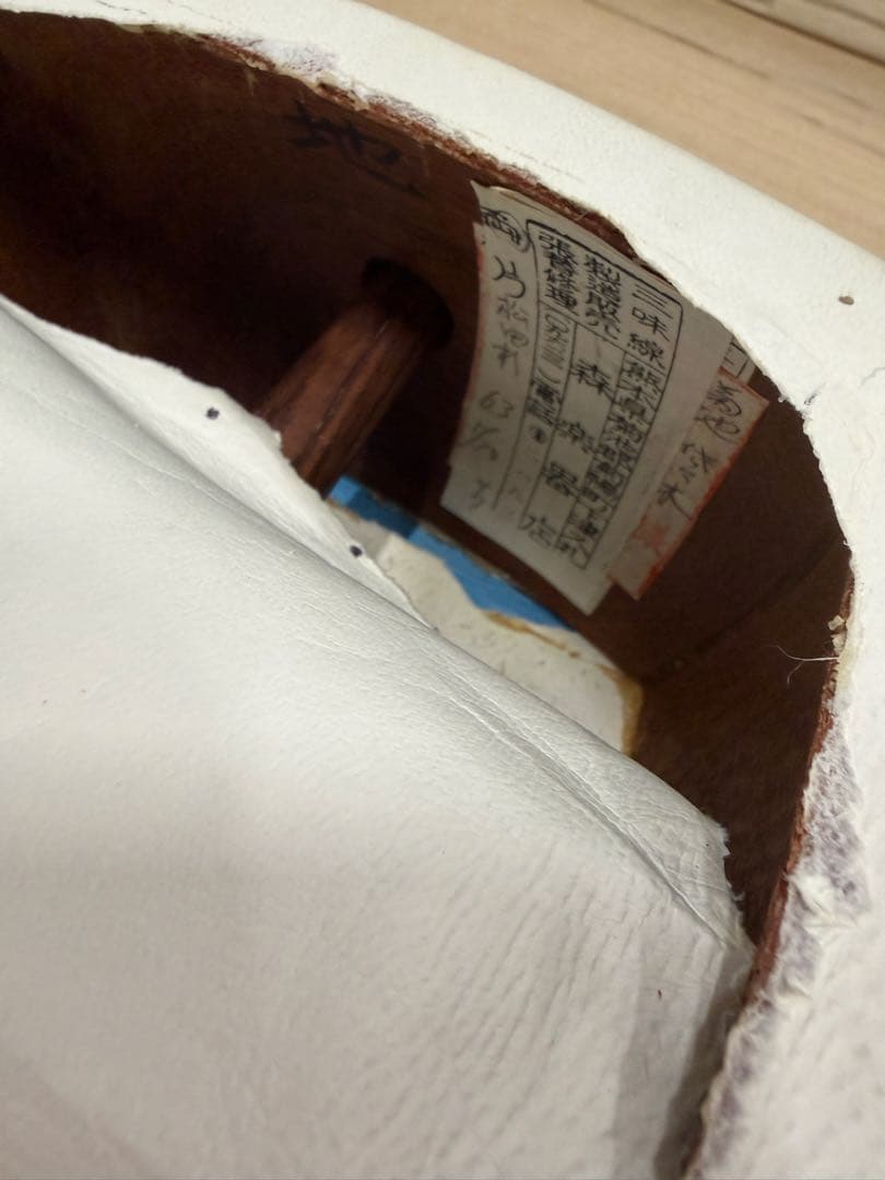 ケース付き　長唄三味線三味線本体 白 ひび割れあり