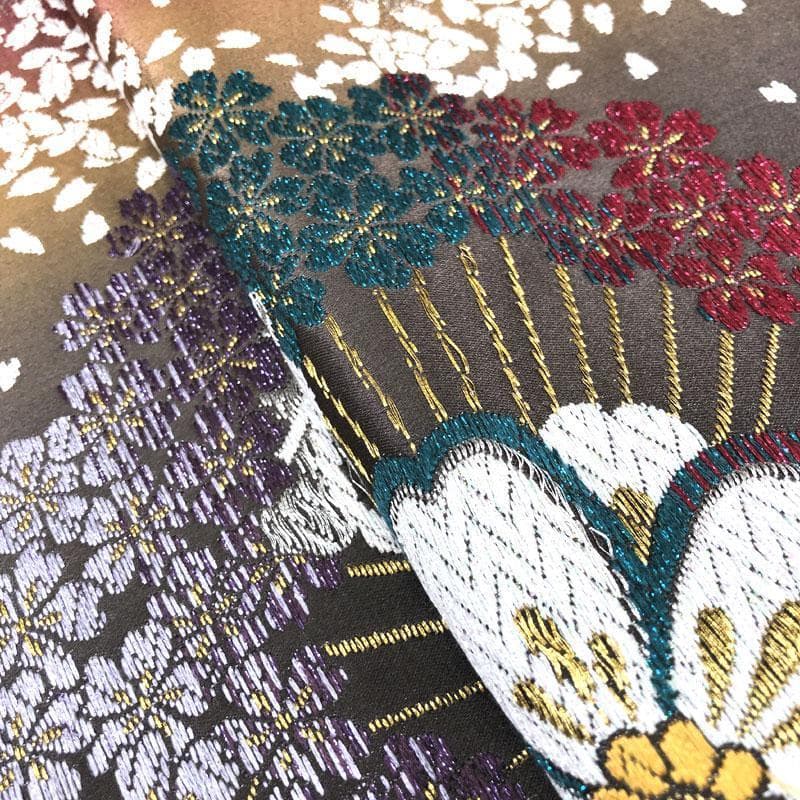 【売切値下げ】302y2◇モダン 華やか 袋帯 桜文 六通◇美品 成人式 結婚式